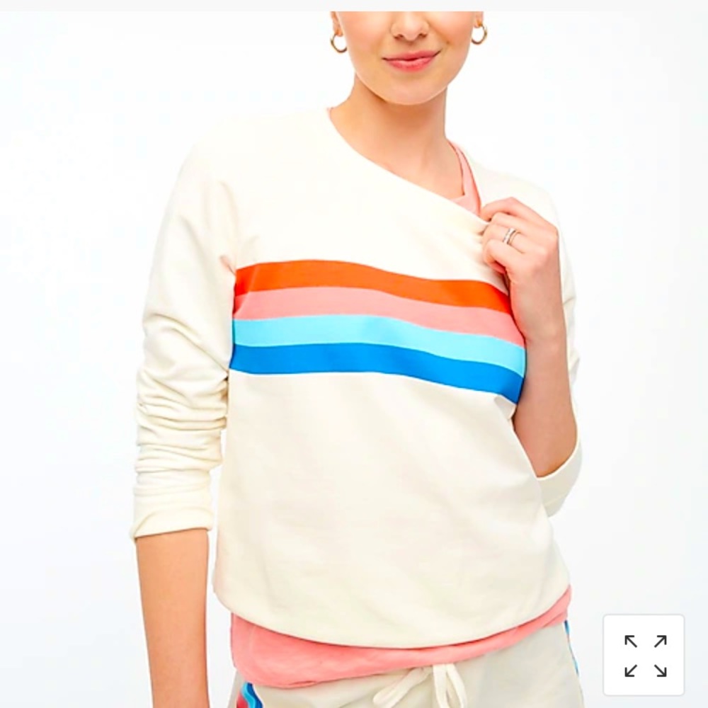 J. Crew Rainbow Striped Sweatshirt NWT